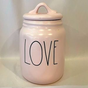 PINK Rae Dunn LOVE baby size canister 💕
